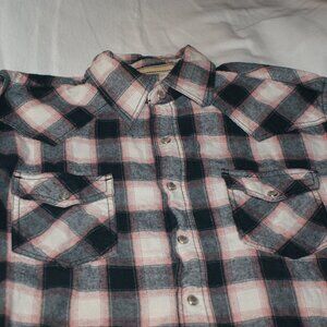 Snap Button Down Front with Pockets Plaid Shirt Sie L by Ditch Plains